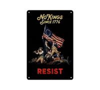 No Kings Since 1776 Inspirational Military Metal Tin Sign 6x8 Inch Vintage Propaganda Wall Art Decor For Home Office Garage Man Cave
