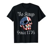 No Kings Since 1776 July 4th American Flag USA Freedom Skull T-Shirt
