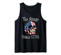 No Kings Since 1776 July 4th American Flag USA Freedom Skull Tank Top