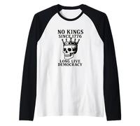 No Kings Since 1776 - Patriotic Pro-Democracy Design Raglan Baseball Tee