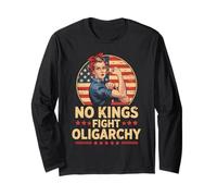 No Kings T Shirt Fight Oligarchy No Kings in America Women Long Sleeve T-Shirt