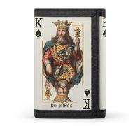 No Kings Tarot Deck Funny Trifold Wallet RFID Blocking Front Pocket Wallets with ID Window Gifts for Men Women