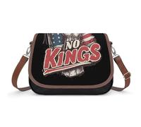No Kings U.S. Flag Women's Crossbody Bag Fashion Shoulder Handbags Message Tote Bag with Adjustable Strap