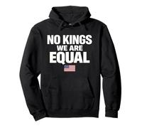 No Kings We Are Equal Freedom Equality USA Flag Text Graphic Pullover Hoodie