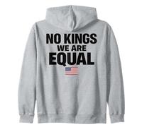 No Kings We Are Equal Freedom Equality USA Flag Text Graphic Zip Hoodie