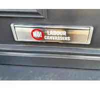 No Labour Canvassers Starmer Window Door Letterbox Sticker