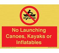 No Launching Canoes, Kayaks or Inflatables Sign - 100x75mm - A7L