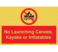 No Launching Canoes, Kayaks or Inflatables Sign - 150x100mm - A6L