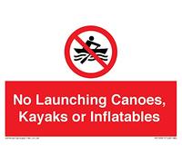 No Launching Canoes, Kayaks or Inflatables Sign - 150x100mm - A6L