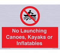 No Launching Canoes, Kayaks or Inflatables Sign - 200x150mm - A5L