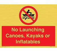 No Launching Canoes, Kayaks or Inflatables Sign - 200x150mm - A5L
