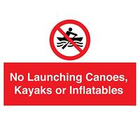 No Launching Canoes, Kayaks or Inflatables Sign - 600x400mm - A2L