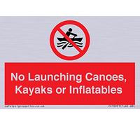 No Launching Canoes, Kayaks or Inflatables Sign - 75x50mm - A8L