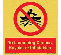 No Launching Canoes, Kayaks or Inflatables Sign - 85x85mm - S85