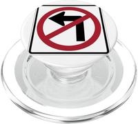 No Left Turn Driving Road Sign PopSockets PopGrip for MagSafe