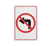 No Left Turn Sign 8"X12" Rust Free Aluminum Signs Outdoor, Metal Tin Sign For Home, Business, Yard