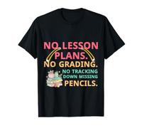 No Lesson Plans Grading Teacher Summer Break Vacation Vibes Value Graphic T-Shirt