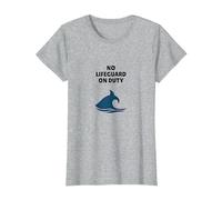 No Lifeguard On Duty Shark Warning Beach Sign T-Shirt, Women, Heather Grey, M