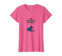 No Lifeguard On Duty Shark Warning Beach Sign T-Shirt, Women, Pink Heather, Medium