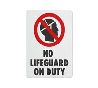 No Lifeguard On Duty Sign 12 X 8 Inches Aluminum Sign Reflective - Uv Protected, Waterproof, Weatherproof And Fade Resistant - 4Pre-Drilled Holes
