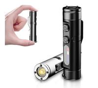 [No Lighter] K2 Mini Flashlight 6-in-1 Rechargeable Keychain Torch, 500 Lumens COB Light with UV, Magnetic Base, Window Breaker, Compact EDC Survival Tool for Camping, Car, Travel & Gift