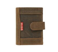 No Limits Genuine Leather Credit Card Holder for Men Nubuck Effect Pop-up Mechanism Compact Wallet with Banknote and Coin Pocket with Box, brown, Pop-up, Casual