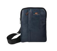 No Limits Men's Faux Leather Crossbody Shoulder Bag - Waterproof, Adjustable Strap, Multi-Pocket, Blue with Orange Lining