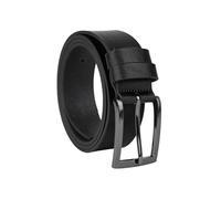 NO LIMITS Men's Genuine Leather Belt, Made in Italy, Classic, Seamless and Shortenable, Nickel-Free Metal Buckle, with Box, black, 130 (TG 54-58)