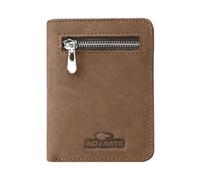 No Limits Men's Genuine Leather Credit Card Holder Nubuck Effect Slim Vertical Wallet with Box, brown, Classic, With Coin Purse