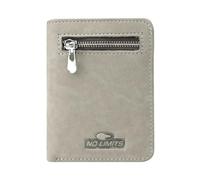 No Limits Men's Genuine Leather Credit Card Holder Nubuck Effect Slim Vertical Wallet with Box, grey, Classic, With Coin Purse