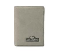 No Limits Men's Genuine Leather Credit Card Holder Nubuck Effect Slim Vertical Wallet with Box, grey, Slim, Slim Without Coin Purse