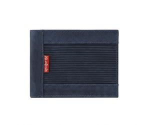 No Limits Men's Genuine Leather Nubuck Effect Wallet with Ribbed Design, Bifold with Card Holder, Slim, with Box, marine, Standard, Casual