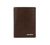 No Limits Men's Genuine Leather Vertical Wallet, RFID Protection, Credit Card Holder, Coin Purse, With Box, Dark and Cognac Head, Verticale, Classic