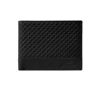 No Limits Men's Genuine Leather Wallet Elegant Braided Design with Wooden Gift Box, Black 270, Senza Portamonete, 270 cm