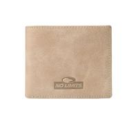 No Limits Men's Genuine Leather Wallet Elephant Effect Credit Card Holder with Box, beige, Slim, Slim Without Coin Purse