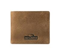 No Limits Men's Genuine Leather Wallet Elephant Effect Credit Card Holder with Box, brown, Slim, Slim Without Coin Purse