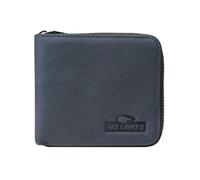 No Limits Men's Genuine Leather Wallet, Full Zip Around Closure, Credit Card Holder, With Box, blue, Slim, Casual