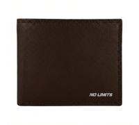 No Limits Men's Genuine Leather Wallet RFID Protection Credit Card Holder Elegant with Box, Dark and Cognac Head, Senza Portamonete, Without Coin Purse