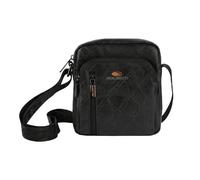 No Limits Men's Small Crossbody Shoulder Bag, Faux Leather, Multi-Pocket, Waterproof, Adjustable Strap, Black