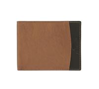 No Limits Men's Wallet in Real Leather, Elegant Bifold, Slim Design Two-Tone with Box, Leather and Dark Brown, Classico, Classic
