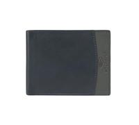 No Limits Men's Wallet in Real Leather, Elegant Bifold, Slim Design Two-Tone with Box, navy and grey, Classico, Classic