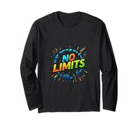 No Limits Motivational Burst Colorful Energy Design Long Sleeve T-Shirt