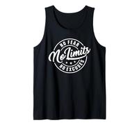 No Limits No Fear No Excuses Motivational Emblem Tank Top