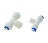 NO LOGO 1pc Reverse Osmosis System Fitting T Shape Tee 1/4" 3/8" OD Hose To 1/4" BSP Male Thread RO Water Plastic Pipe Quick Connector (Size : B Type)