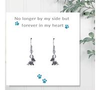 No Longer By My Side - Dog Earrings on Message Card
