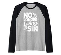 No Longer Living in Sin Marriage Wedding Couple - Raglan Baseball Tee