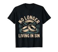 No Longer Living in Sin Marriage Wedding Couple |- Value Graphic T-Shirt, Men, Black, M