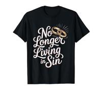 No Longer Living in Sin Marriage Wedding Couple - Value Graphic T-Shirt, Men, Black, XL