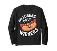 No Losers Only Wieners Funny Hot Dog Pun Humor Long Sleeve T-Shirt