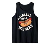 No Losers Only Wieners Funny Hot Dog Pun Humor Tank Top